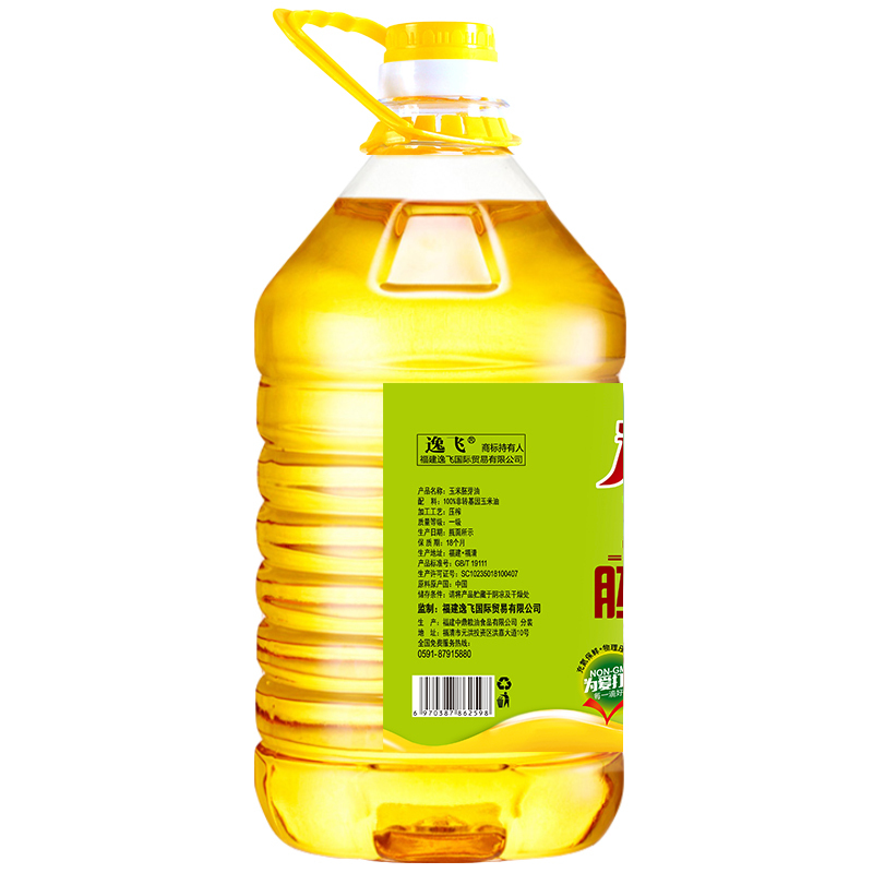 逸飞 非转基因玉米胚芽油5L 物理压榨一级食用油