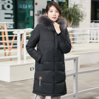 冰洁秋冬女款时尚羽绒服女中长款貉子连帽大毛领羽绒服女反季J70140038
