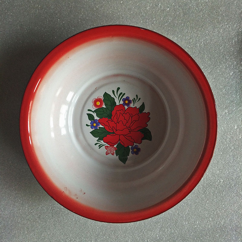 加厚老式搪瓷盆铁洗脸盆洗菜盆传统洋瓷盆和面盆结婚喜盆洗屁屁盆 30