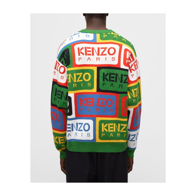 高田贤三(Kenzo)纯棉圆领罗纹饰边针织套衫男运动休闲套头衫秋冬高清大图