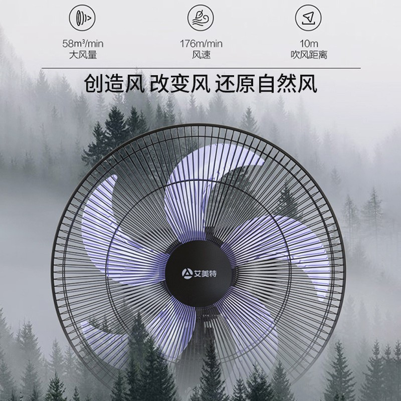 艾美特(Airmate)电风扇家用落地扇五叶机械节能风扇宿舍立式定时摇头大风力电扇 FS4095T2高清大图