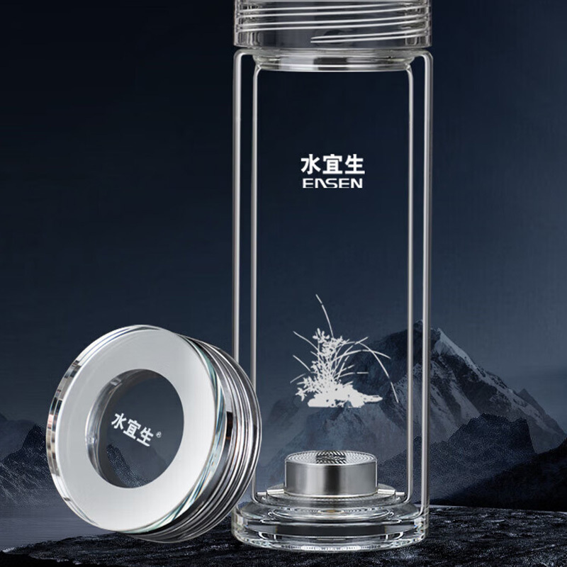 水宜生玻璃杯520ml防烫大容量微碱滋养高级感水杯G762高清大图