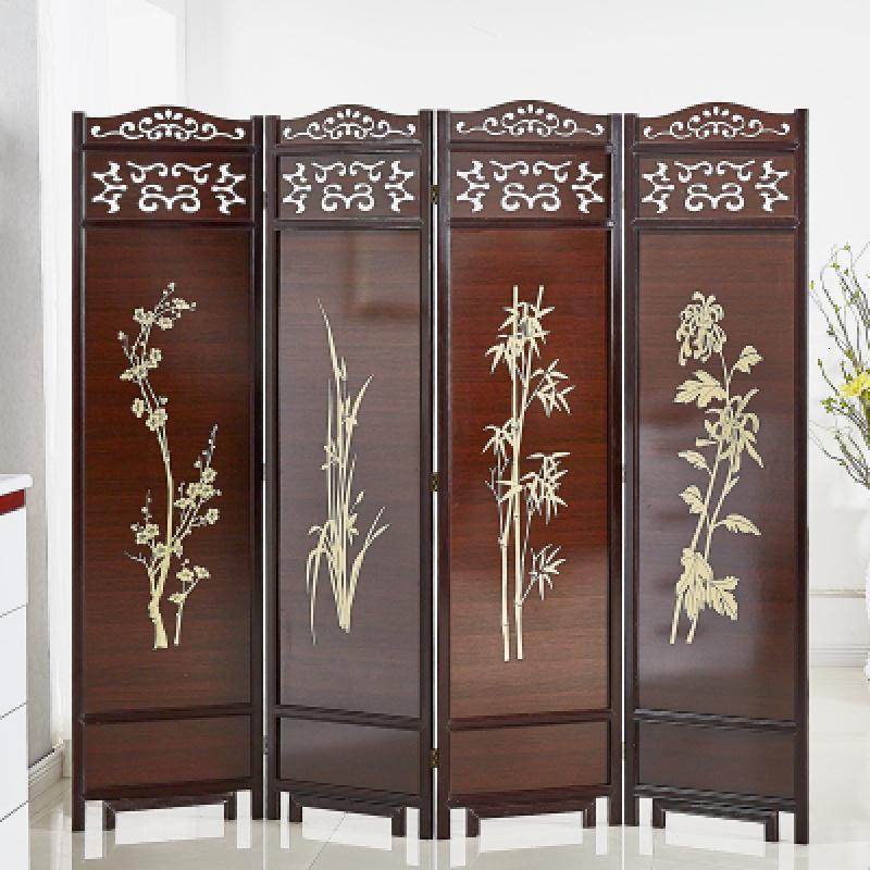 BONJEAN屏风隔断现代简约可移动实木折屏客厅酒店卧室中式简易双面玄关高清大图