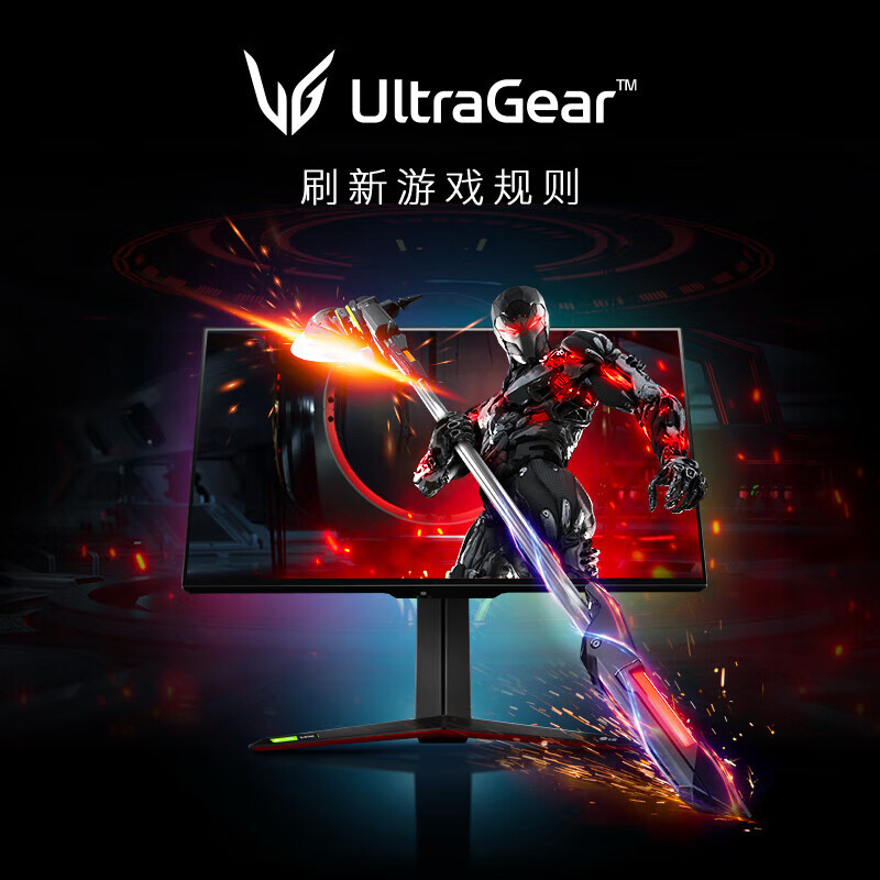 LG 27英寸 4K NanoIPS 160Hz(超频) 10.7亿色 1ms 游戏电竞显示器 27GP95RP