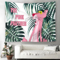 粉红豹INS北欧芭蕉叶床头卧室客厅墙壁装饰挂毯墙挂布桌布背景布 粉红豹 130高*150宽厘米_188