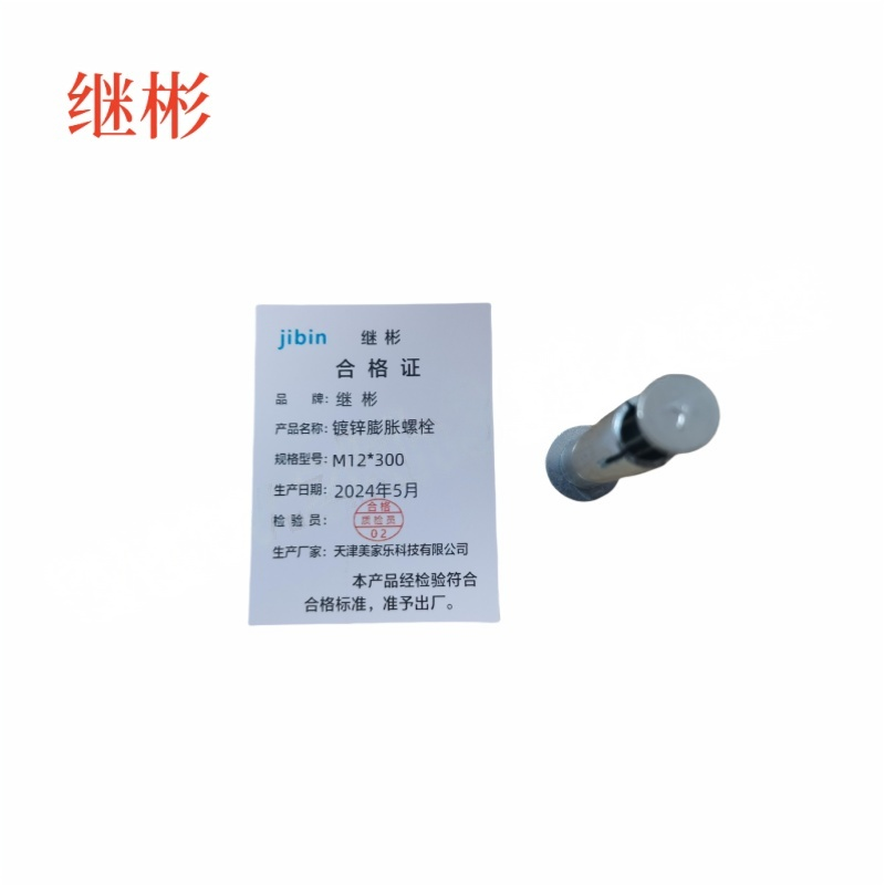 JIBIN/继彬 GB22795-表5 膨胀螺栓 碳钢 镀白锌 M12×300 个高清大图