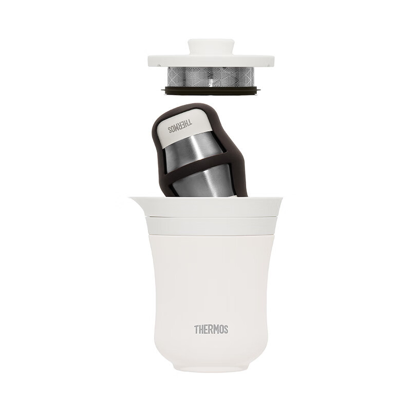 膳魔师(THERMOS)保温杯260ml旅行茶壶茶杯套组女神节礼物露营水杯子TCMU-200 雲白(TT)