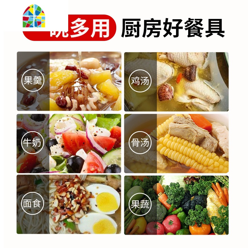 微波炉透明玻璃沙拉碗水果家用网红学生泡面创意耐热汤碗餐具带盖 FENGHOU B款0.75L钢化煲