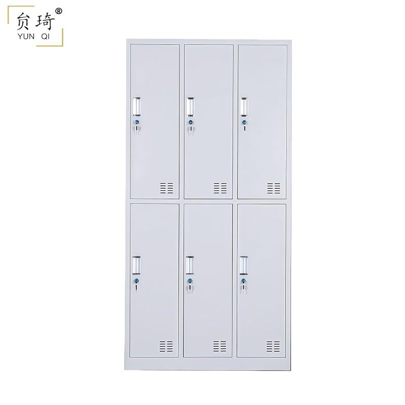 钢制员工更衣柜宿舍储物柜带锁 六门（970*420*1800mm）
