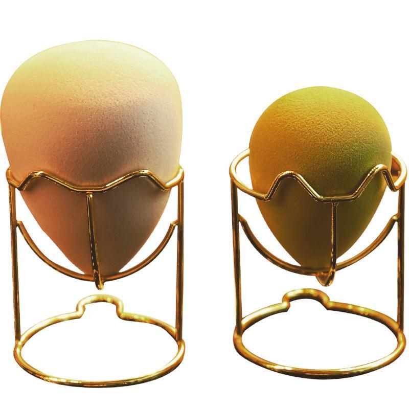 美妆蛋架子粉扑晾晒架放防发霉海绵蛋托桌面收纳神器化妆蛋架子金色