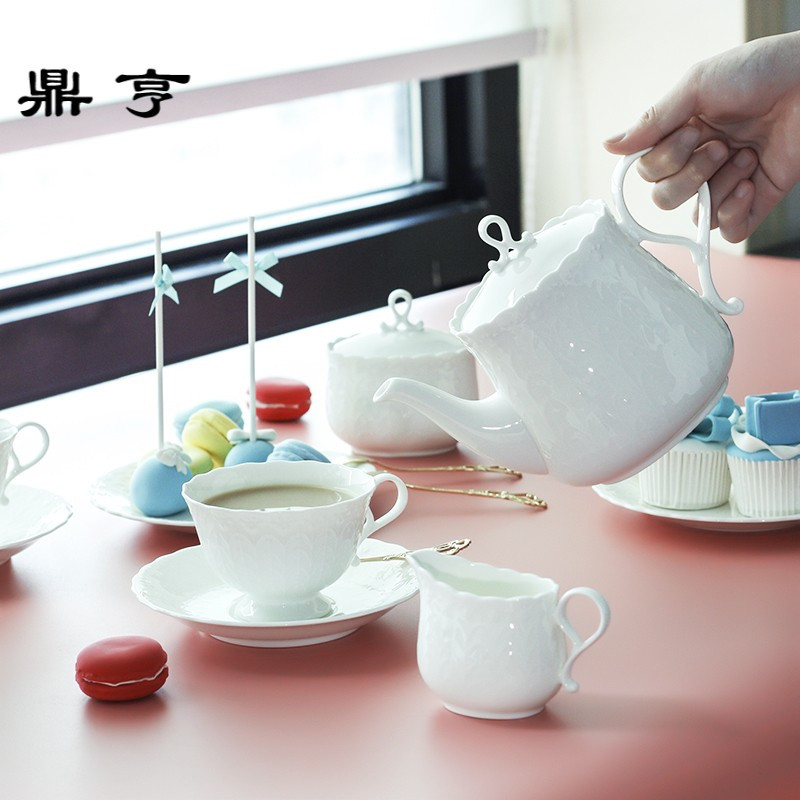 鼎亨现货日本进口Silkywhite骨瓷茶壶奶罐糖罐咖啡杯套装