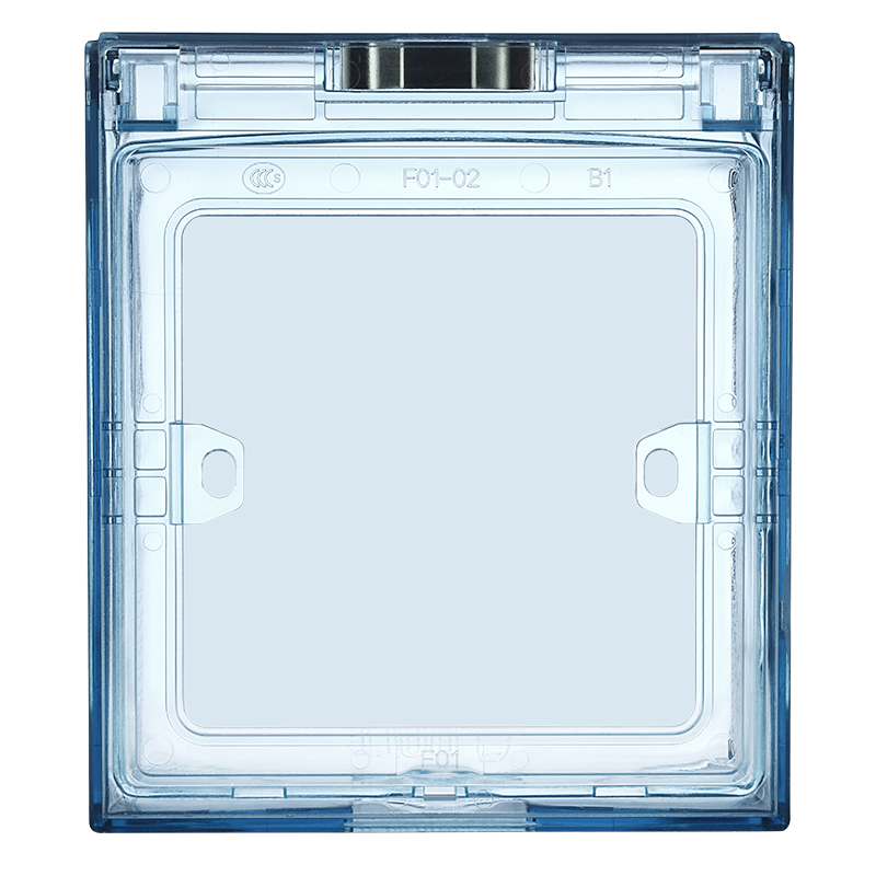 公牛开关插座面板盖电源保护罩86型卫生间热水器浴室防溅盒透明淡蓝 86型防溅盒 透明蓝