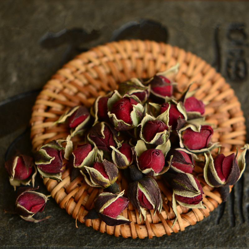 滇迈 云南野生鲜花 无硫特干玫瑰花蕾 金边玫瑰花茶 100G