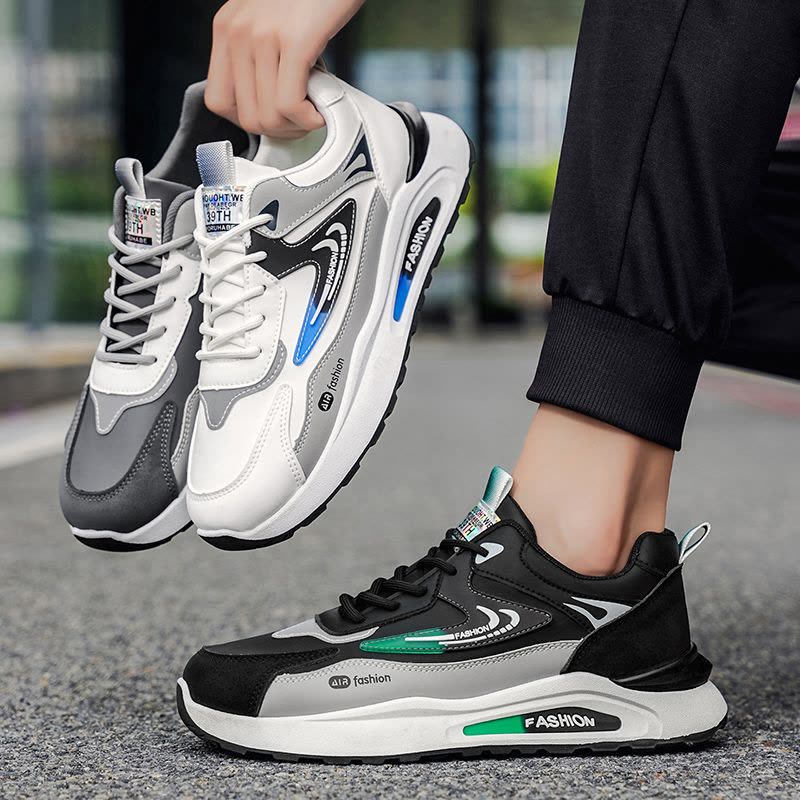 La Chessiers户外男鞋秋冬季新款透气运动休闲板鞋子男阿甘鞋百搭老爹潮鞋图片