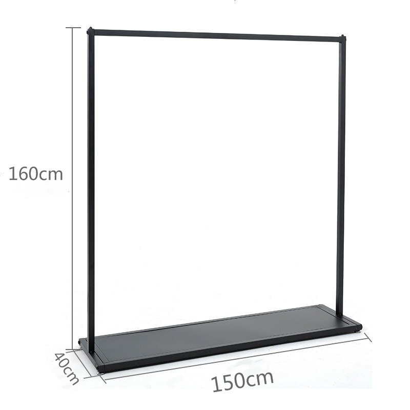 锦北 衣架落地卧室挂衣架衣帽架欧式简易多功能挂衣服架子家用置物架 黑色【长150*高160】