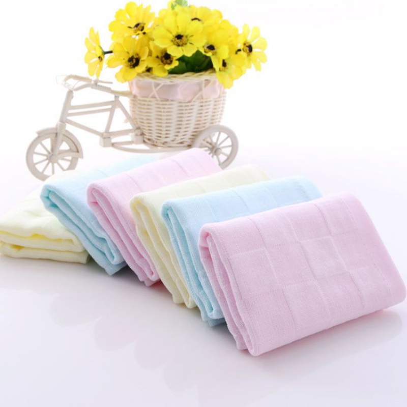 棉双层纱布小方巾幼儿园小毛巾批发柔软吸汗手帕婴儿洗脸口水巾