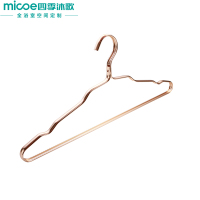 四季沐歌(MICOE)铝合金晾衣架 金属晒衣架防滑衣撑防风衣服架子挂衣架 香槟金(2个装)