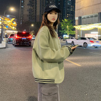 唐狮春季字母仿呢棒球服外套女宽松潮百搭减龄