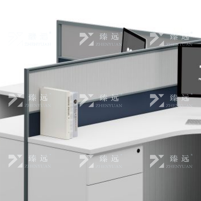 臻远 ZYGW-029职员桌办公桌屏风工作卡位T型四人位高清大图