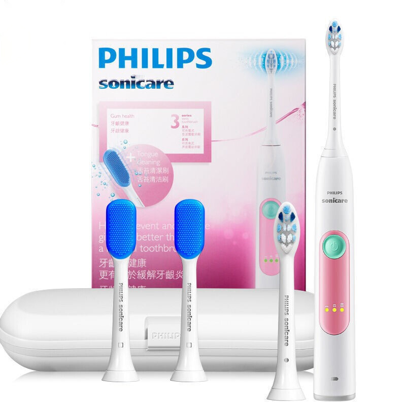 飞利浦(Philips) 电动牙刷HX6616/52少女粉 牙龈护理型 充电式声波震动式31000转/分钟成人牙刷高清大图
