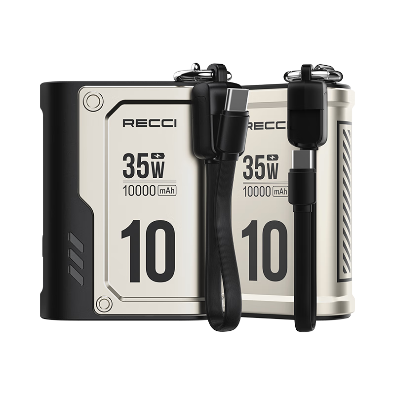 锐思RECCI[3C认证][可上飞机]移动电源一万毫安多接口充电宝支持苹果15/16兼容安卓华为 RPB-P57黑色高清大图