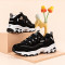 斯凯奇(Skechers)13148-BKW女鞋秋冬黑白熊猫鞋厚底增高老爹鞋