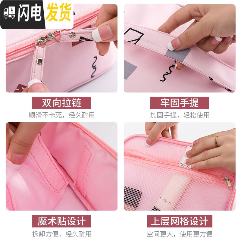 三维工匠洗漱网红化妆包ins风超火品少女心小号便携大容量旅行收纳袋盒收纳包高清大图