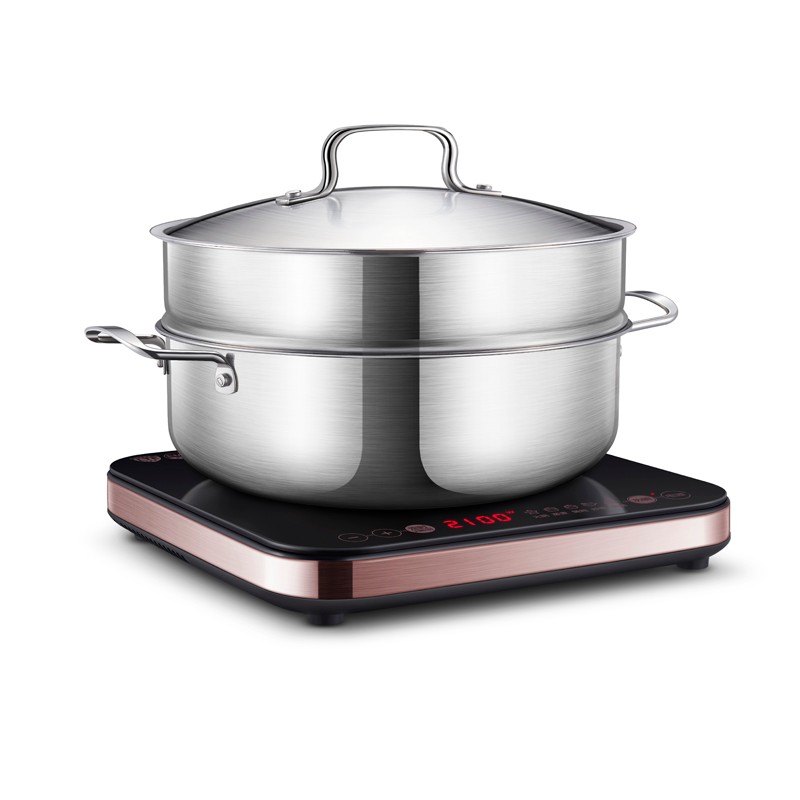 苏泊尔(SUPOR)电磁炉套装家用匀猛火滑控调节火锅炉微晶面板一键爆炒智能定时电磁灶火锅炉C21-IC20