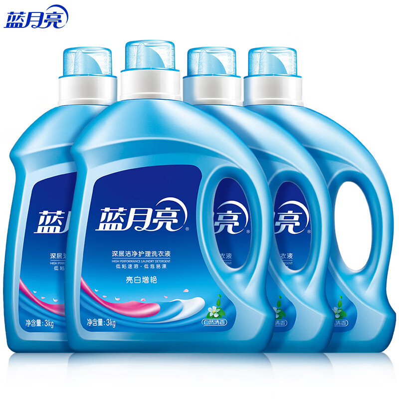 蓝月亮 亮白增艳自然清香洗衣液3kg*4