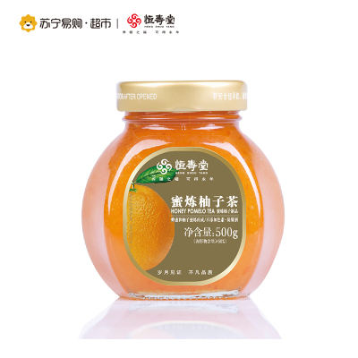 恒寿堂 蜜炼柚子茶 500g 瓶装 果味冲饮