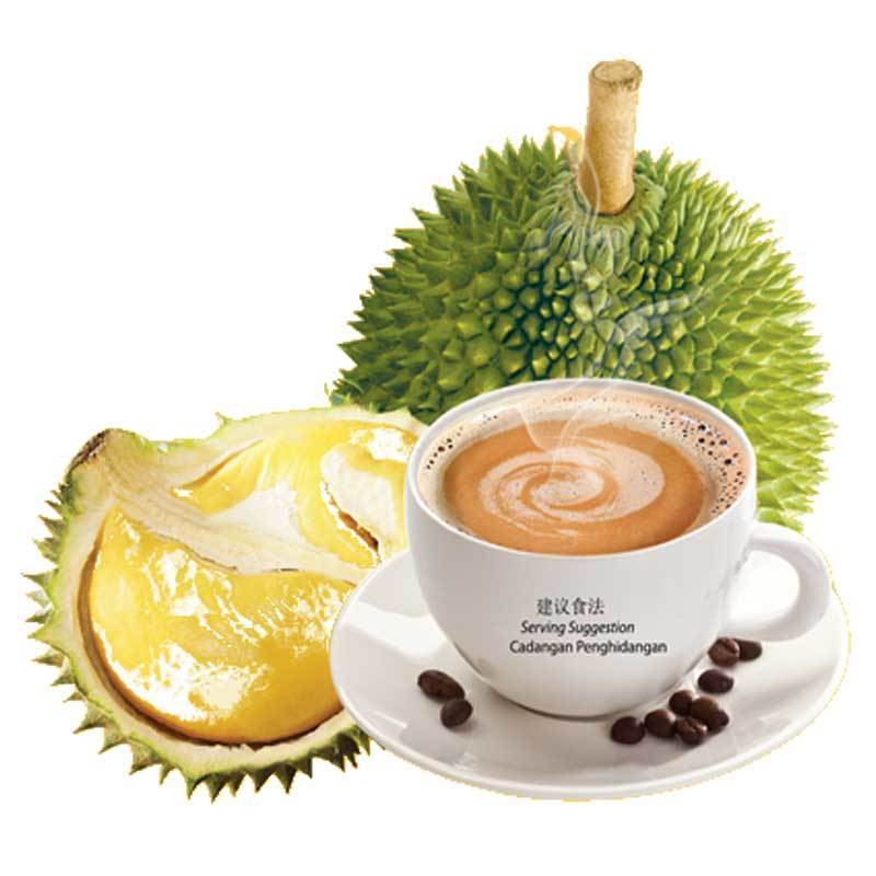 真榴莲肉提炼榴莲白咖啡速溶马来西亚特浓咖啡粉提神醒脑学生榴莲味白