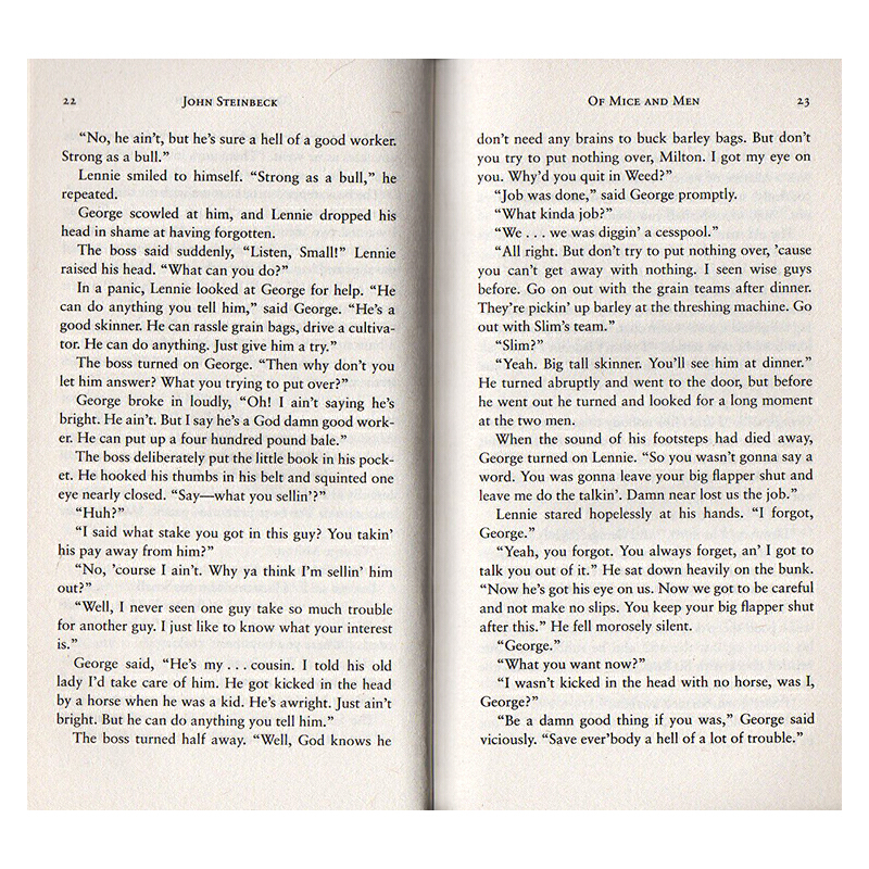 [正版]人鼠之间 英文原版 Of Mice And Men 美版 约翰斯坦贝克John Steinbeck 诺奖得主作高清大图