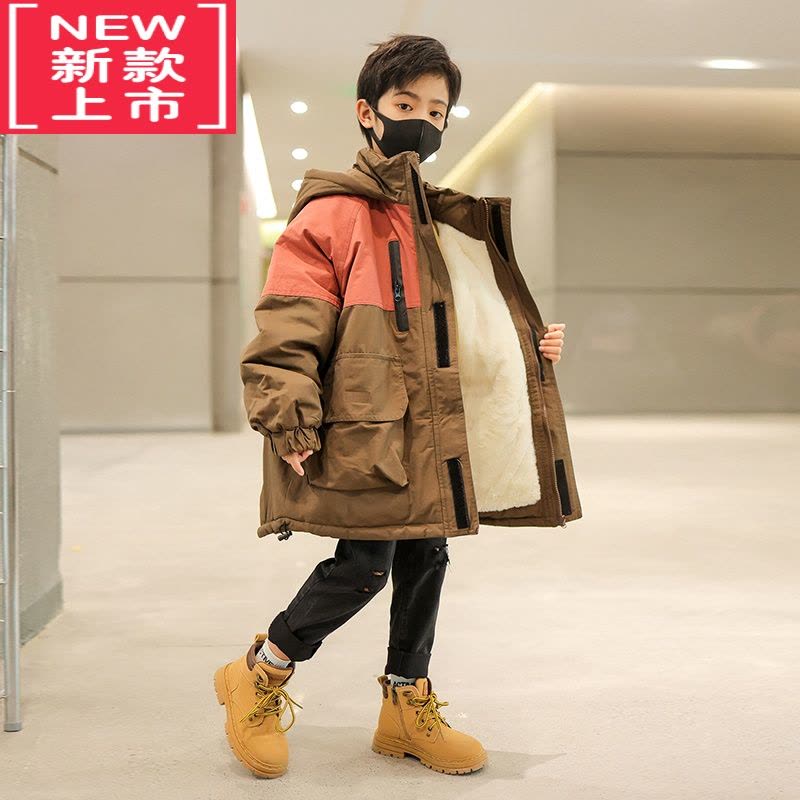 可莉允童装男童秋冬装洋气派克服棉服2022新款加绒加厚外套棉衣冬季款潮图片