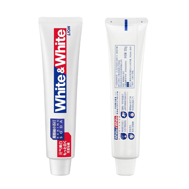 狮王white&white美白牙膏葡萄柚苏打口味120g*5支