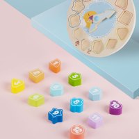 Hape&金宝贝 艺智积木时钟2-6岁儿童认知玩具数字益智玩具学习认时间木质男孩女孩玩具