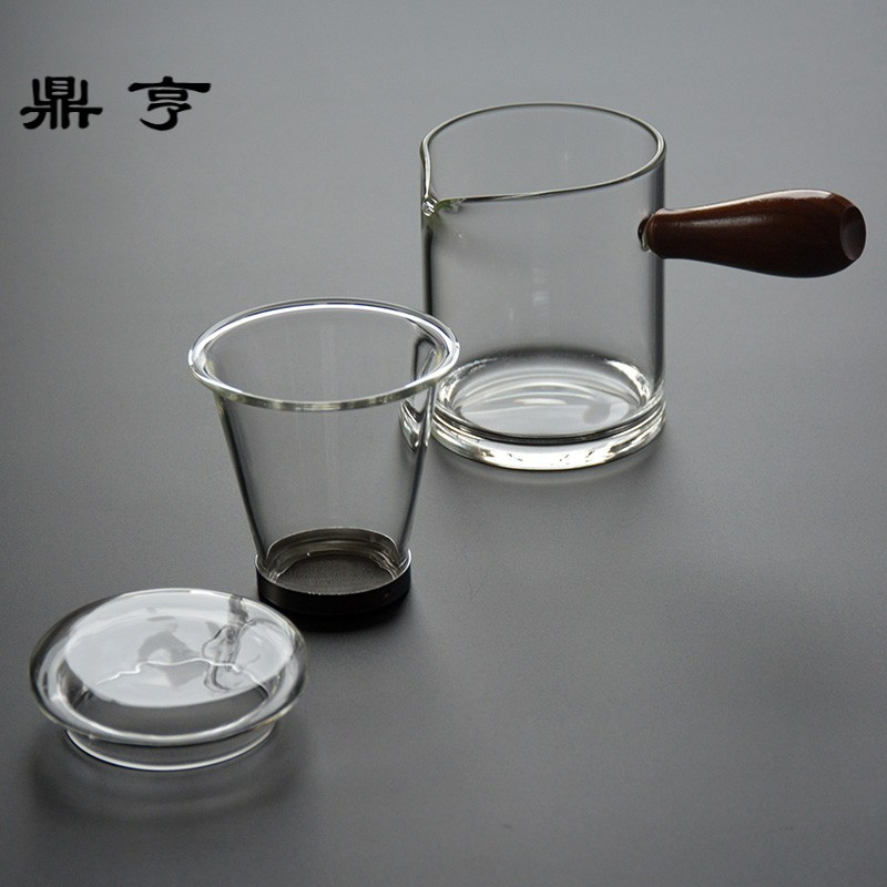 鼎亨简约耐热玻璃功夫茶具 便携创意飘逸杯 办公室泡茶杯公道杯