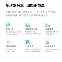 科大讯飞 智能录音笔SR701 实时录音转文字中英翻译 高清降噪触屏远场录音设备 32G+云存储 玫瑰金