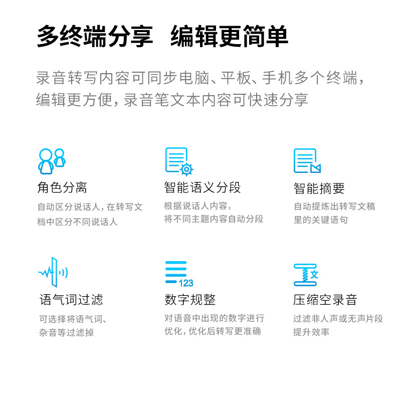 科大讯飞 智能录音笔SR701 实时录音转文字中英翻译 高清降噪触屏远场录音设备 32G+云存储 玫瑰金