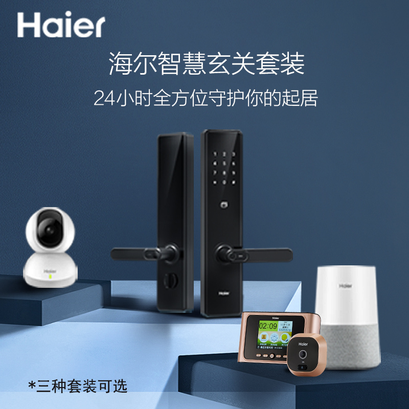 【全国免费安装】海尔（Haier）智能锁指纹锁电子密码锁家用防盗门刷卡锁防小黑盒十大品牌智能门锁