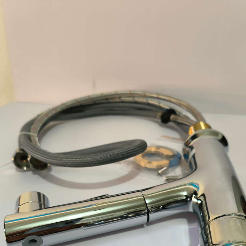 数铁铜洗面盆抽拉水龙头冷热混合水嘴通用型个高清大图