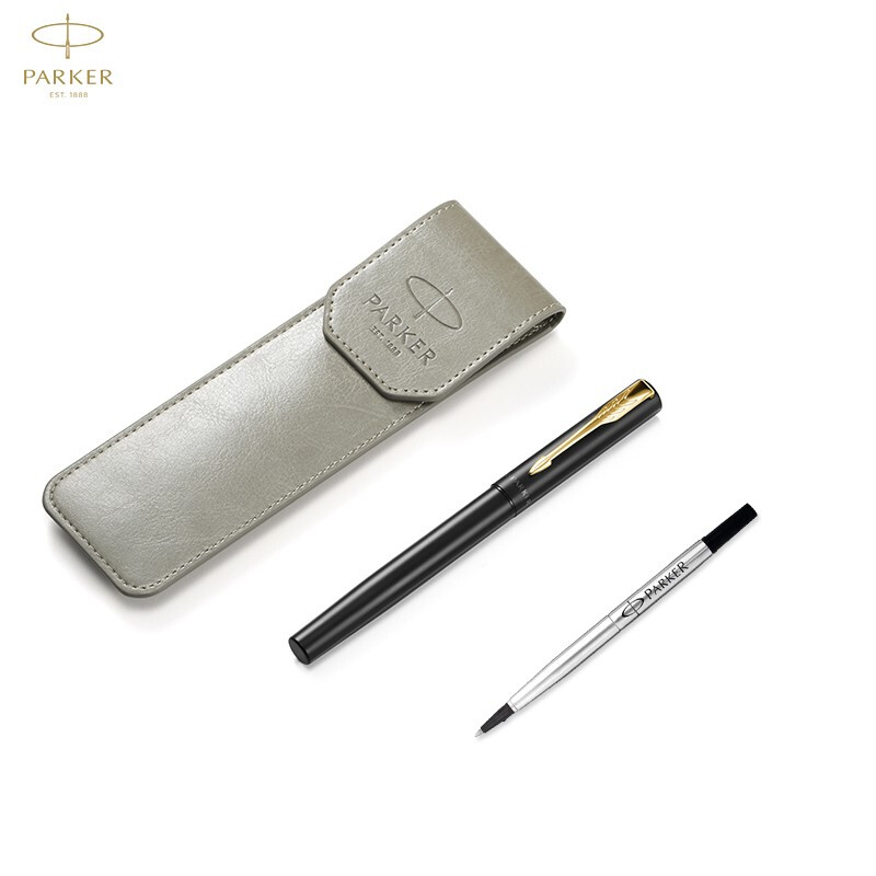 派克(PARKER)威雅XL经典黑金夹宝珠笔+笔袋礼盒套装