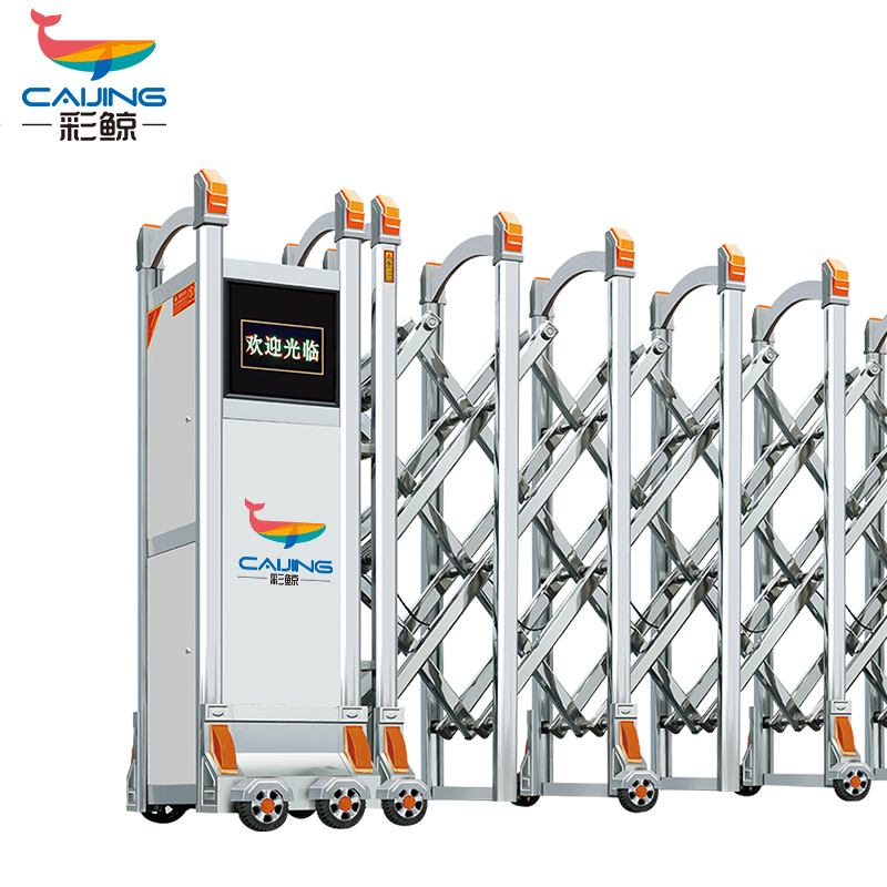 CJ-SSM027 智能不锈钢伸缩门学校小区工厂电动大门推拉门