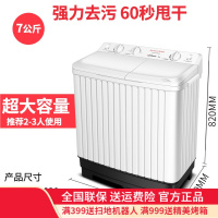 荣事达7/8/9KG半自动双桶双缸大容量宿舍家用老式迷你洗衣机小型 7公斤抗菌波轮（强力风干）