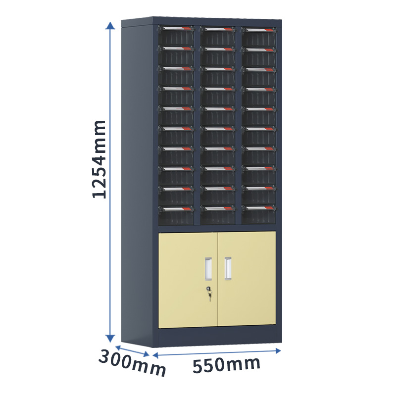 臻远 ZYLJG-W103 零件柜抽屉式工具柜电子元件柜螺丝柜物料柜 30抽透明无门加工具柜大号高清大图