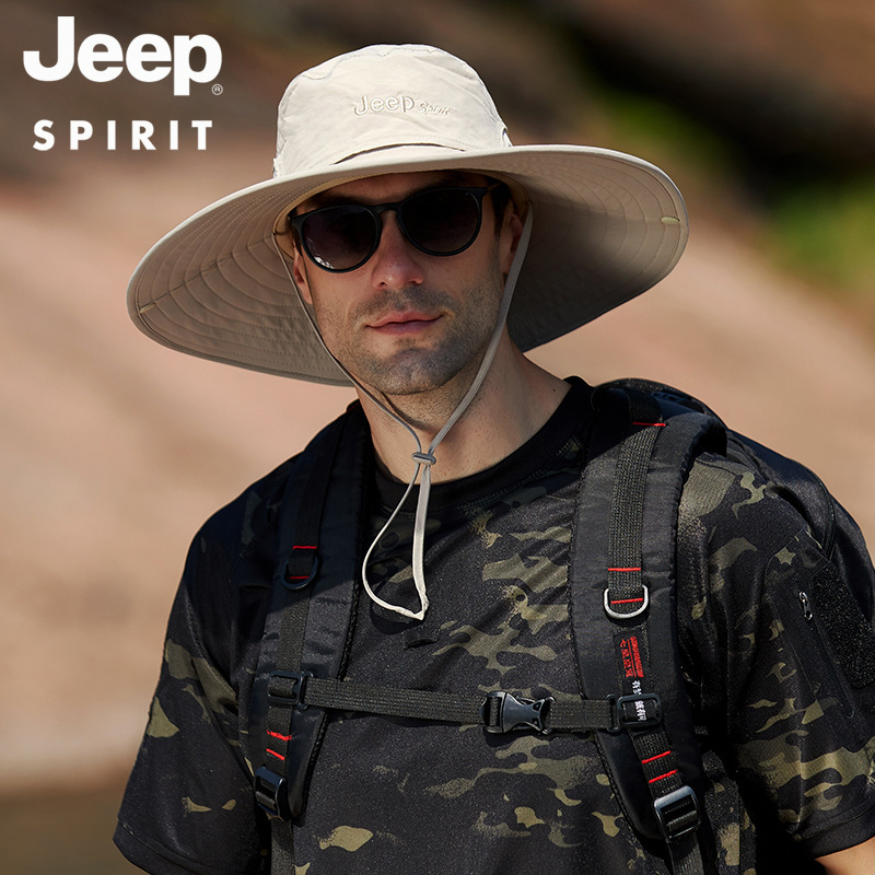 JEEP SPIRIT吉普正品帽子男大帽檐遮阳帽休闲渔夫帽子