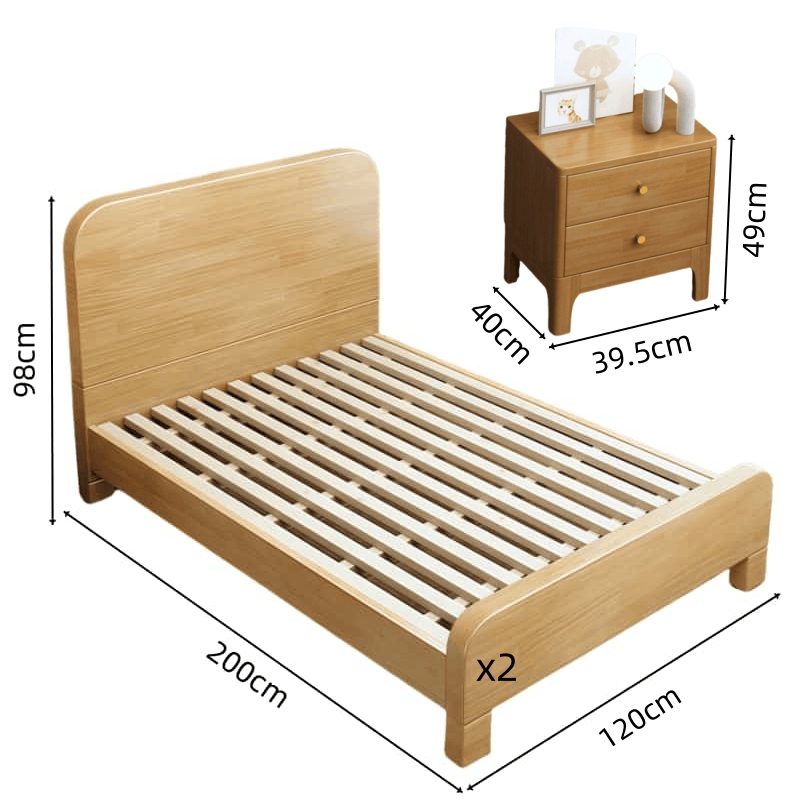 鑫木樽双人床*2+床头柜1200*2000*980mm套高清大图