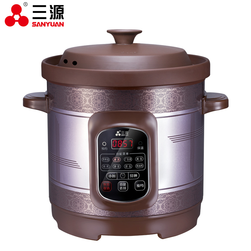 三源家用全自动紫砂电汤锅5L 多功能紫砂锅4到7人煲汤煮粥焖甜品新品