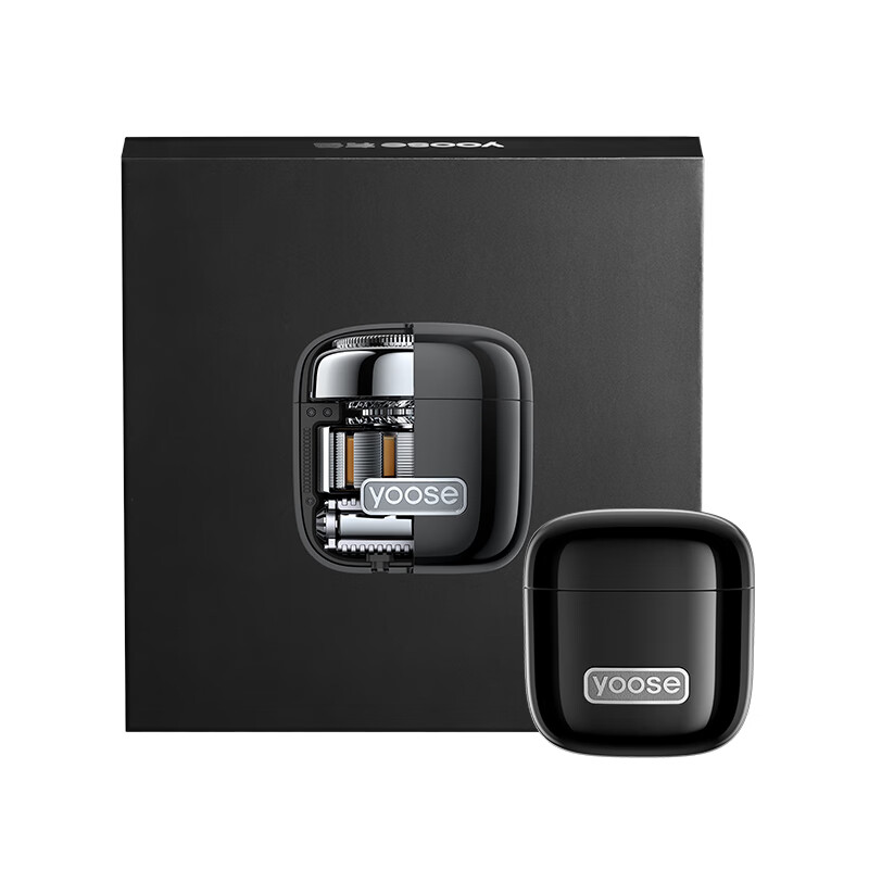 有色(yoose)便携剃须刀鼻毛修剪器便携款二合一 电动刮胡刀新年礼物生日礼物送男友老公胡须刀 D1-T 暗夜黑