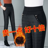 棉裤女松紧腰加绒加厚外穿ab面休闲高腰弹力小脚裤妈妈裤中年女裤