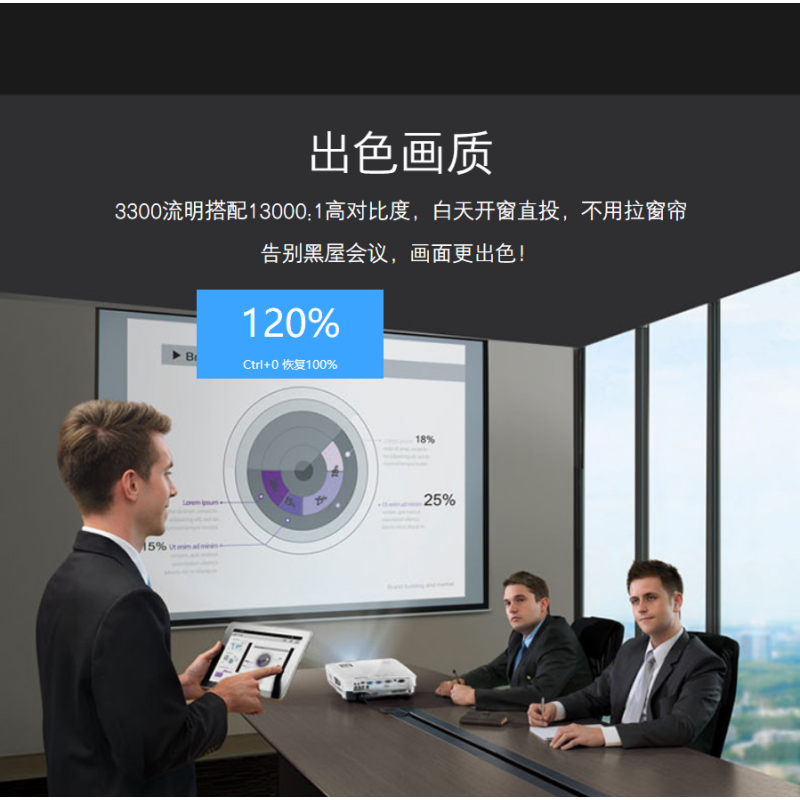 明基(BenQ)ED933 办公 投影机 投影仪(SVGA分辨率 3300流明 HDMI)